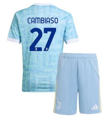 Juventus Andrea Cambiaso #27 Segunda Equipación Niños 2025-26 Manga Corta (+ Pantalones cortos)